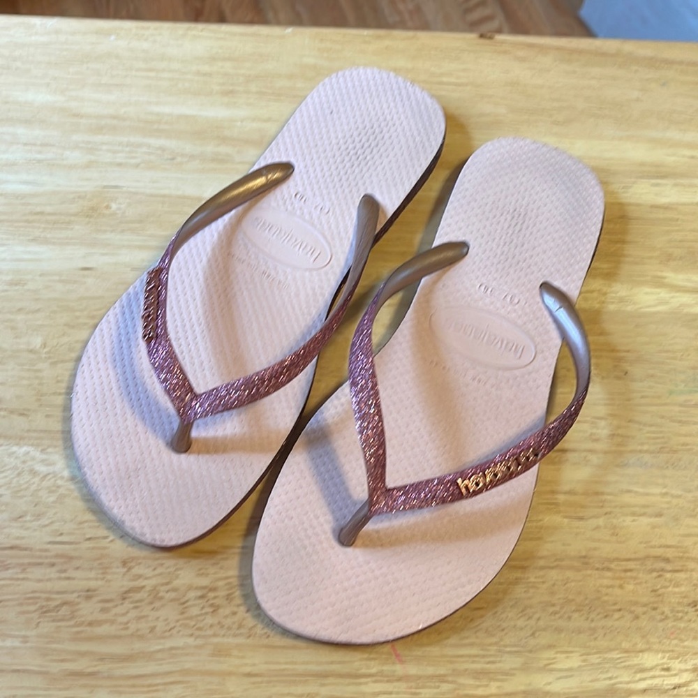 Havaianas flip-flop “Rose Gold” glitter